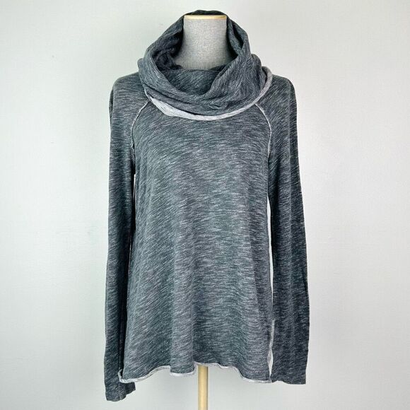 Free People Beach Funnel Neck Pullover in Heathered Gray - Picture 1 of 7